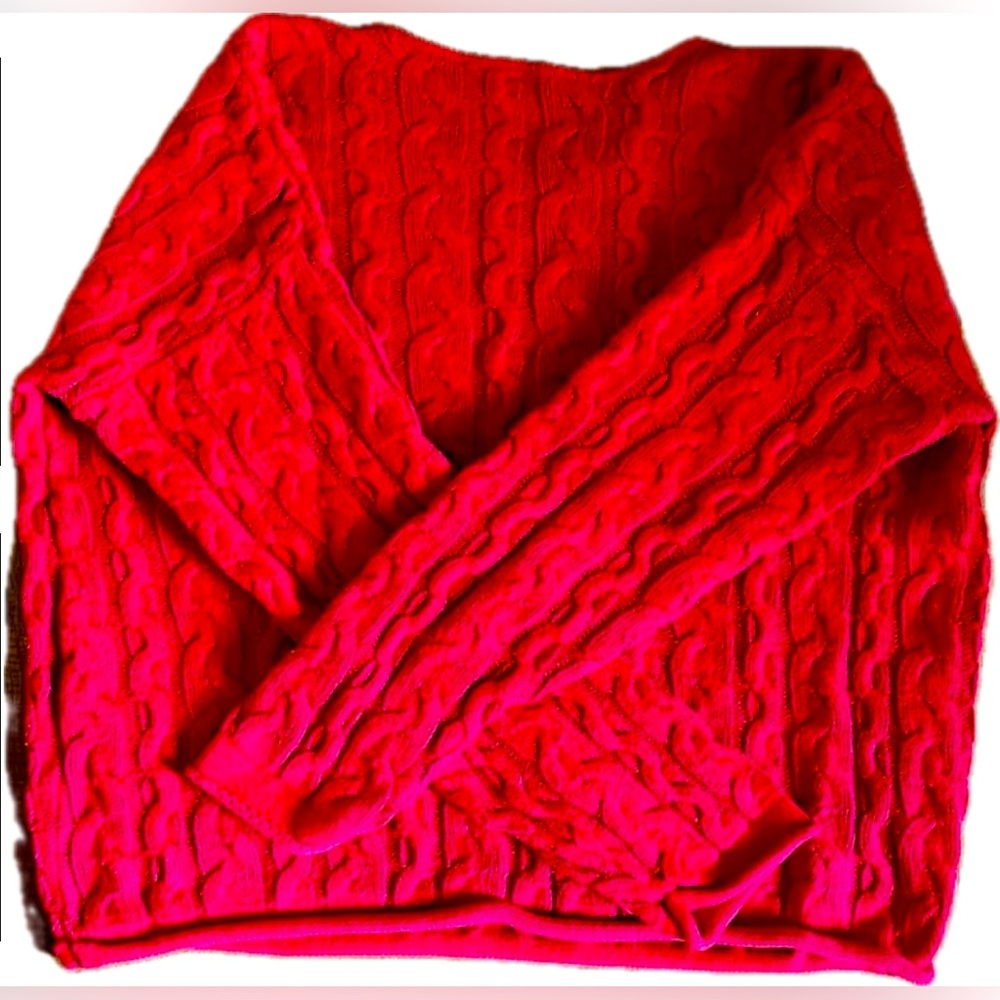 GAP Red thick cable knit sweater. Women’s size Medium. - Picture 2 of 4